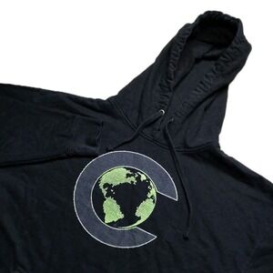 The Chive Hoodie Pullover Mens XL Black Planet Globe Graphic Sweatshirt
